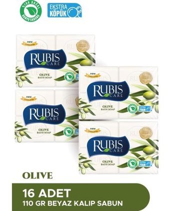 Rubis Doğal Beyaz-Zeytin Katı Sabun 4x110 gr