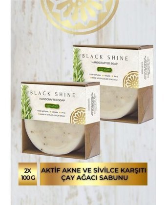Black Shine Akne Karşıtı Çay Ağacı Katı Sabun 2x100 gr