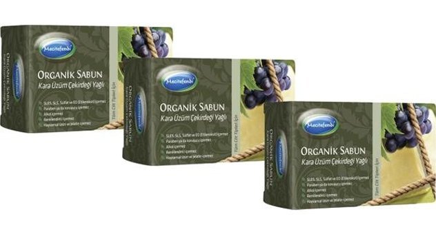 Mecitefendi Organik Kara Üzüm Özlü Katı Sabun 3x125 gr