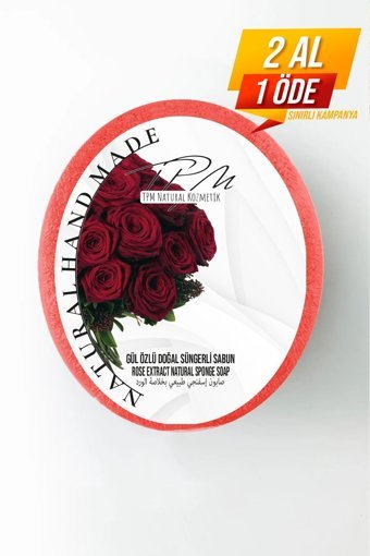 Natural Doğal Güllü Katı Sabun 150 gr