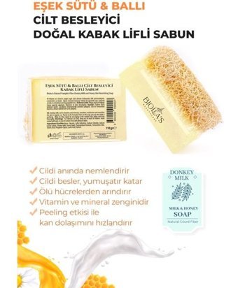 Biolea's Doğal Bal-Eşek Sütü-Kabak Lifli Katı Sabun 110 gr