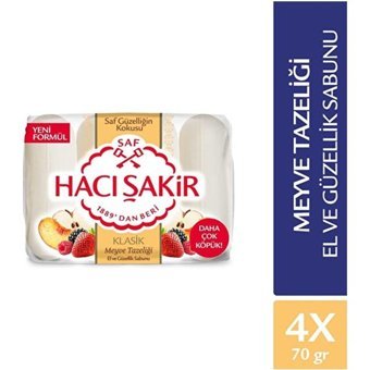 Hacı Şakir Klasik-Meyve Tazeliği Katı Sabun 4x70 gr
