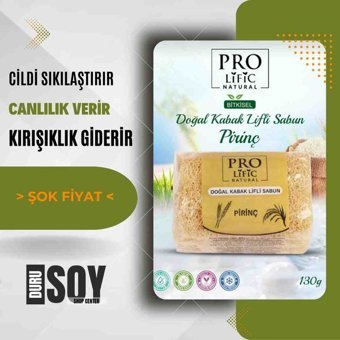 Pro Lific Natural Doğal Kabak Lifli Kabak Lifli-Pirinç Katı Sabun 130 gr