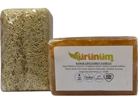 Ürünüm Şifalı Bitkiler Gliserinli-Kabak Lifli-Vanilya Katı Sabun 100 gr
