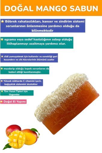 Du&Me Doğal Kabak Lifli Kabak Lifli-Mango Katı Sabun 130 gr