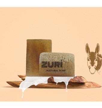 Zuri Design Doğal Eşek Sütü-Kabak Lifli Katı Sabun 130 gr