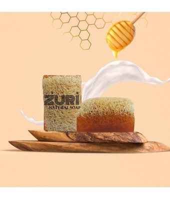 Zuri Design Doğal Kabak Lifli Ballı-Kabak Lifli Katı Sabun 130 gr