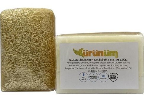 Ürünüm Şifalı Bitkiler Bıttım-Kabak Lifli-Keçi Sütlü Katı Sabun 100 gr
