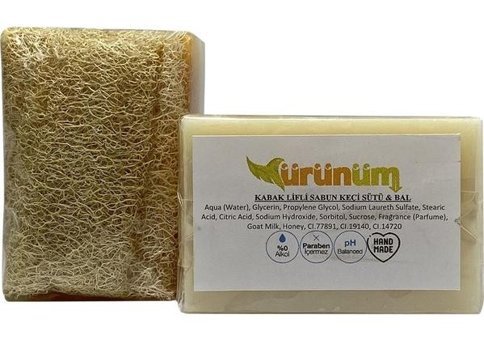 Ürünüm Şifalı Bitkiler Bal-Kabak Lifli-Keçi Sütlü Katı Sabun 100 gr
