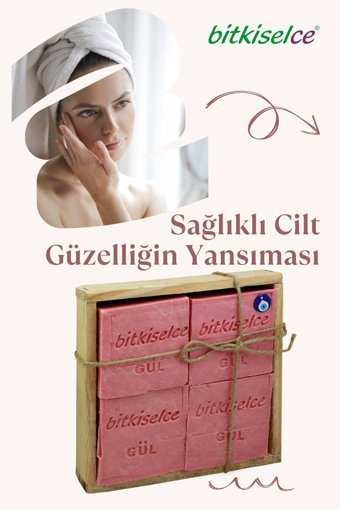 Bitkiselce El Yapımı Gül Katı Sabun 4x500 gr