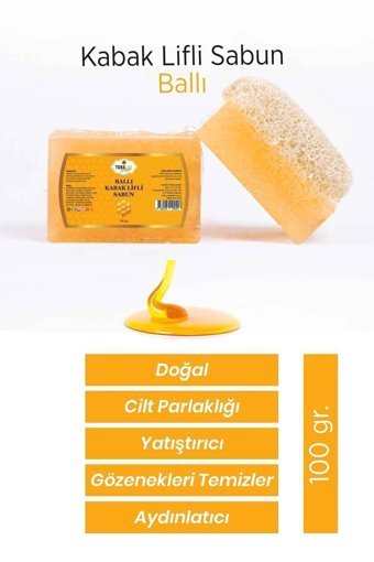 Tubalife Doğal Ballı-Kabak Lifli Katı Sabun 100 gr