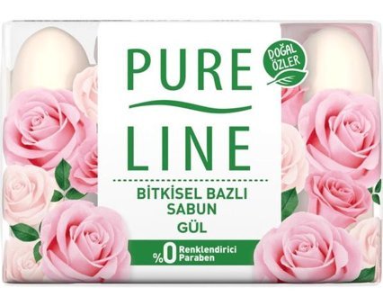Pure Line Gül Katı Sabun 4x70 gr