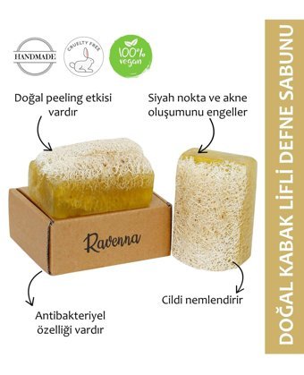 Ravenna Doğal Kabak Lifli Defne-Kabak Lifli Katı Sabun 130 gr