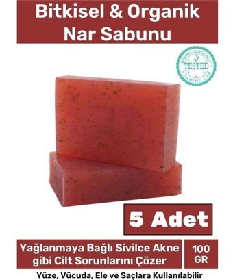 Carlburn Doğal Organik Nar Katı Sabun 5x100 gr