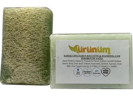 Ürünüm Şifalı Bitkiler Çam Terebentin-Kabak Lifli-Keçi Sütlü Katı Sabun 100 gr