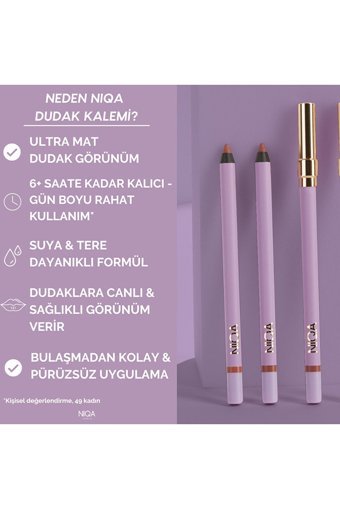 Nıqa Cosmetıcs İnce Mat Dudak Kalemi Kahverengi