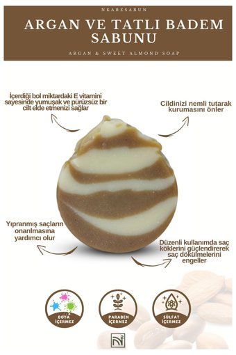 Nkare Argan-Badem Katı Sabun 100 gr