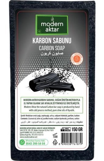 Modern Aktar Aktif Karbon Aktif Karbon Katı Sabun 150 gr