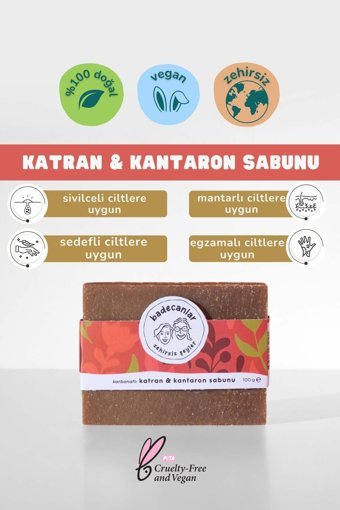 Badecanlar Kozmetik Kantaron-Katran Katı Sabun 100 gr