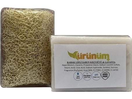 Ürünüm Şifalı Bitkiler Kabak Lifli-Keçi Sütlü-Lavanta Katı Sabun 100 gr