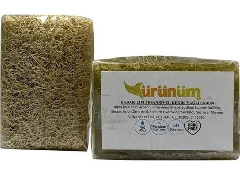 Ürünüm Şifalı Bitkiler Kabak Lifli-Kekik Katı Sabun 100 gr