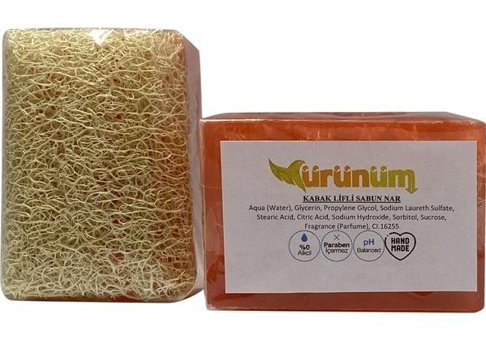 Ürünüm Şifalı Bitkiler Gliserinli-Kabak Lifli-Nar Katı Sabun 100 gr