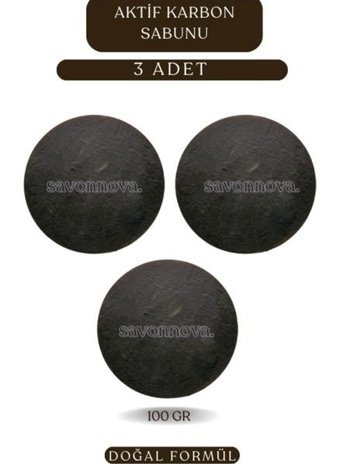 Savonnova Aktif Karbon Aktif Karbon Katı Sabun 3x100 gr