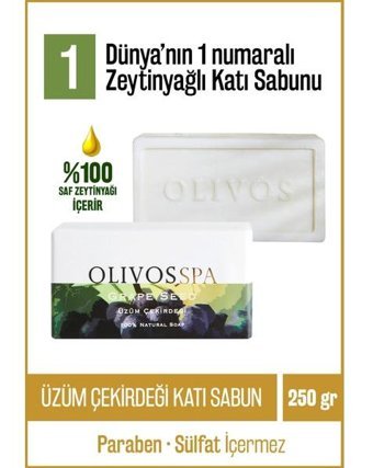 Olivos Doğal Üzüm Çekirdeği-Zeytinyağlı Katı Sabun 250 gr