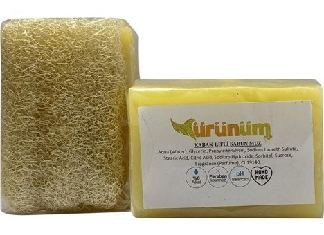 Ürünüm Şifalı Bitkiler Gliserinli-Kabak Lifli-Muz Katı Sabun 100 gr