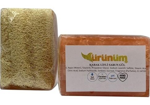 Ürünüm Şifalı Bitkiler Gliserinli-Gül-Kabak Lifli Katı Sabun 100 gr