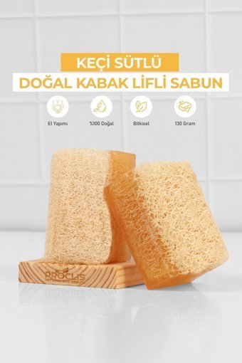 Proclis Doğal Kabak Lifli Kabak Lifli-Keçi Sütlü Katı Sabun 130 gr