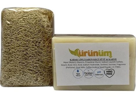 Ürünüm Şifalı Bitkiler Kabak Lifli-Kahve-Keçi Sütlü Katı Sabun 100 gr