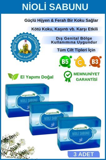 Organicsun Doğal Nioli Katı Sabun 3x140 gr