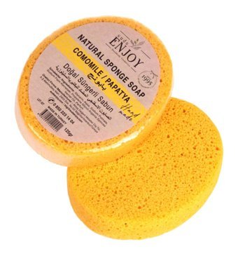 Enjoy Doğal Süngerli El Yapımı Papatya Katı Sabun 125 gr