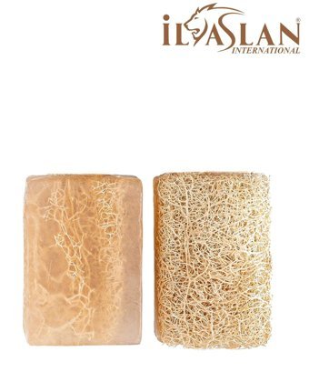 İlaslan İnternational Doğal Kabak Lifli Kabak Lifli-Pirinç Katı Sabun 130 gr
