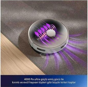 Philips HomeRun 3000 Serisi XU3000/02 Aqua Haritalı Hepa Filtreli 4000 Pa Beyaz Robot Süpürge + Mop
