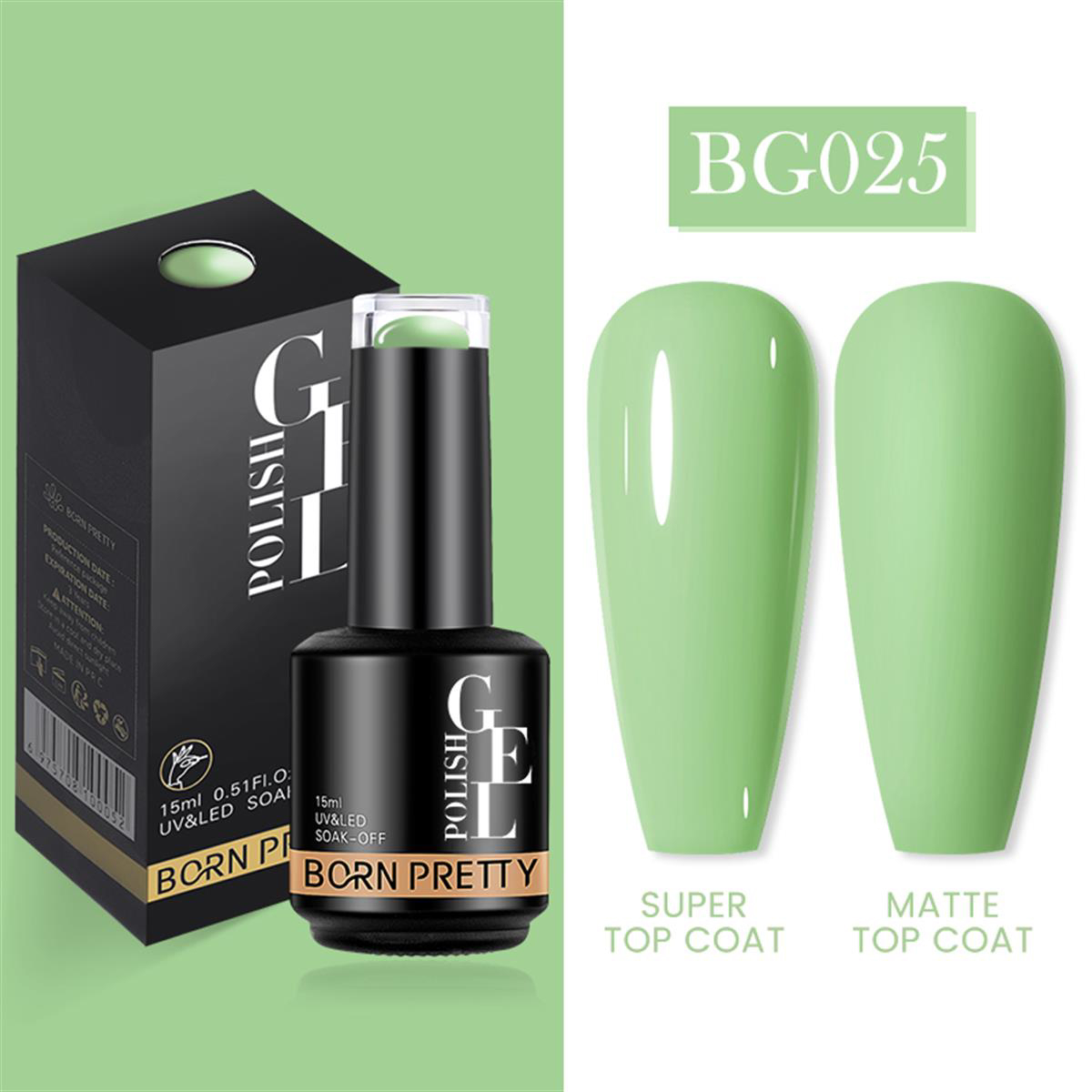 Born BG025 Yeşil Mat Kalıcı Oje