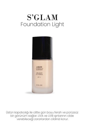 S'GLAM Light Güneş Koruyuculu SPF 15 Sıvı Likit Fondöten 30 ml