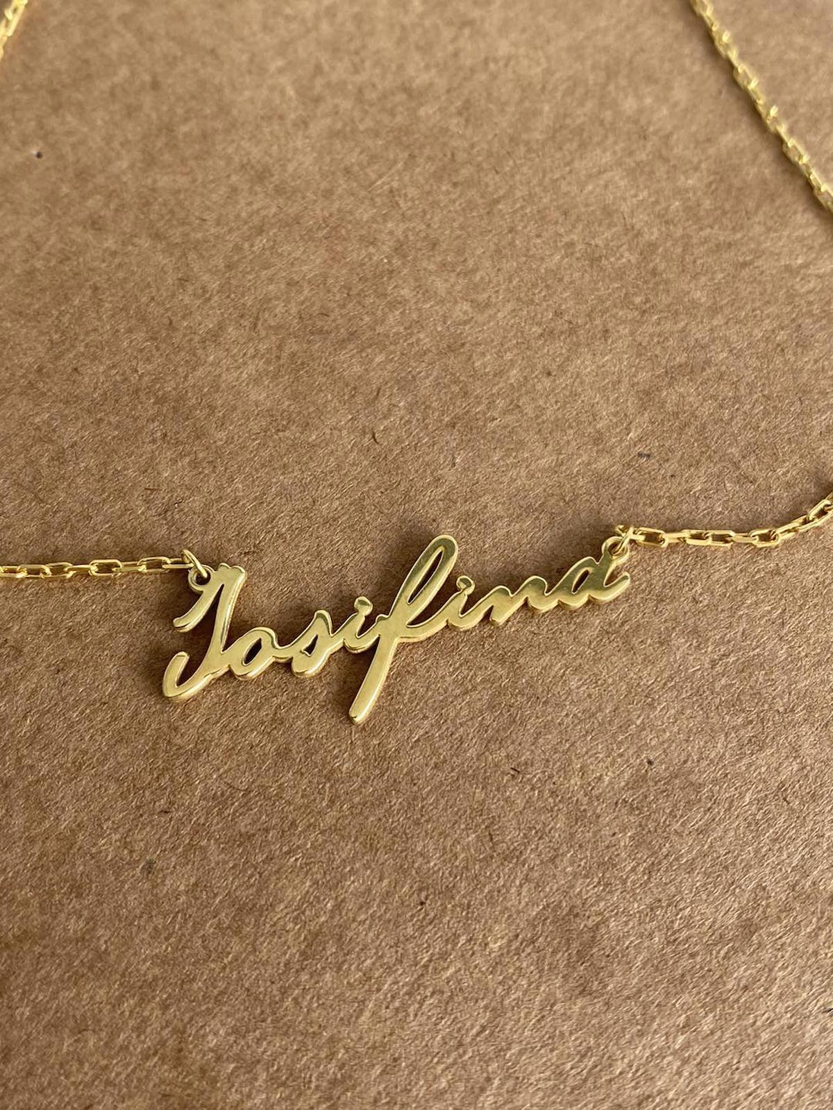 Hasyılmaz Yazılı Sarı 925 Ayar Kararmayan Josifina Seyrek Forse Zincir Kadın Gümüş Kolye 45 cm