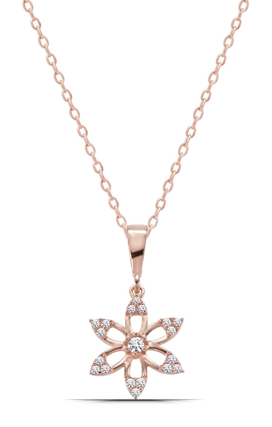 Parmas Design Pembe Zirkon Taşlı 925 Ayar Kararmayan Forse Zincir Kadın Gümüş Kolye 46 cm