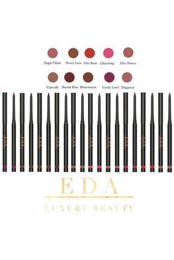 Eda Luxury Beauty Sweet Kiss Asansörlü Suya Dayanıklı İnce Kalıcı Mat Dudak Kalemi Bordo