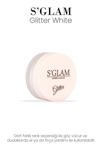 S'Glam White Toz Işıltılı Tekli Far Beyaz