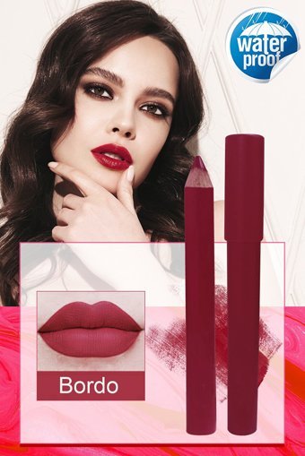 Dahaus Crayon Ultra Xl43H Suya Dayanıklı Kalın Kalıcı Mat Dudak Kalemi Bordo