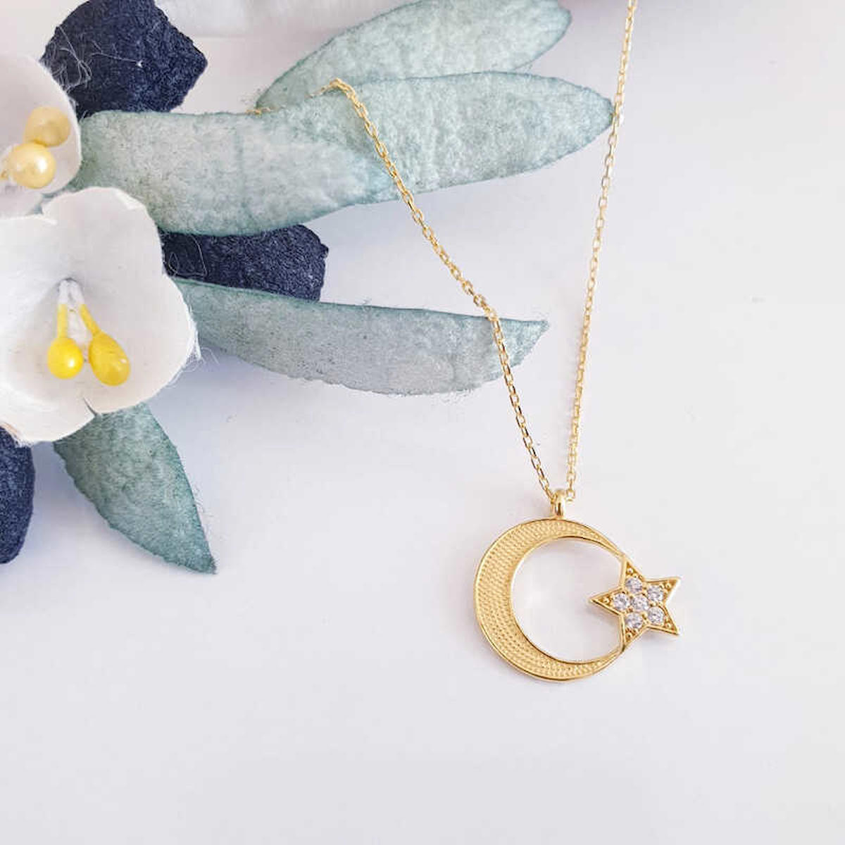 Aya Diamond Mücevherat Melek Beyaz Zirkon Kararmayan Düz Zincir Kadın Gümüş Kolye 45 cm