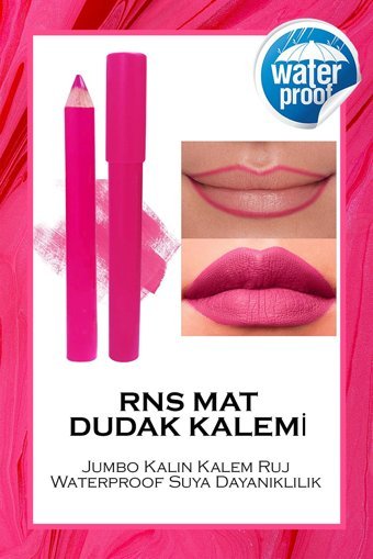Dahaus Crayon Ultra Xl43A Suya Dayanıklı Kalın Kalıcı Mat Dudak Kalemi Pembe