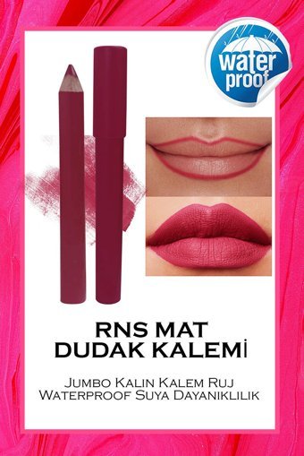 Dahaus Crayon Ultra Xl43F Suya Dayanıklı Kalın Kalıcı Mat Dudak Kalemi Kırmızı