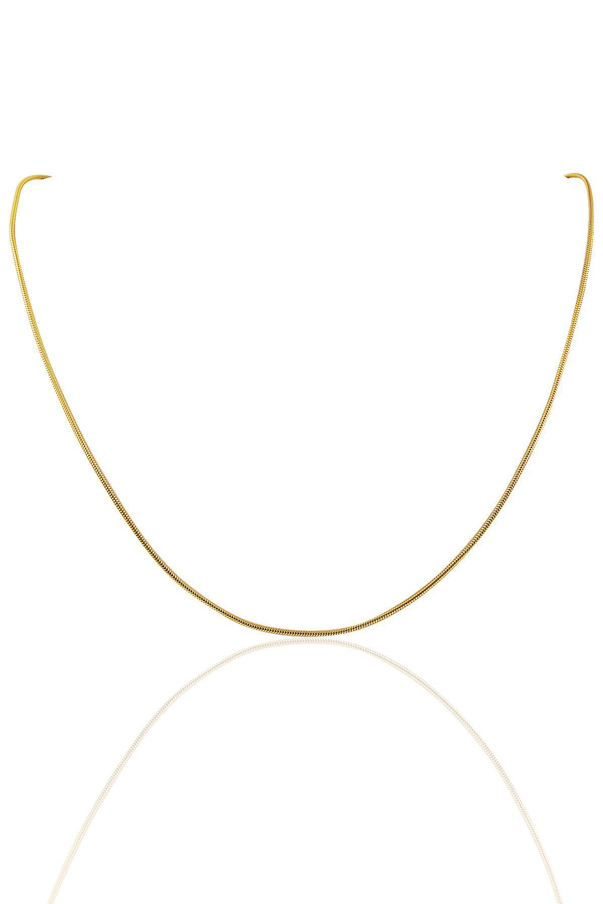 Söğütlü Silver 925 Ayar Kararmayan Yassı Zincir Kadın Gümüş Kolye 60 cm