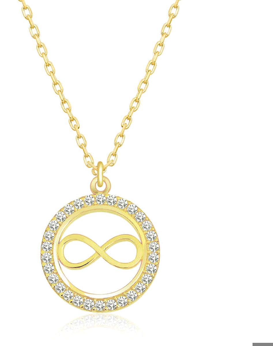 Aya Diamond Mücevherat Terlik Beyaz Zirkon Kararmayan Düz Zincir Kadın Gümüş Kolye 45 cm