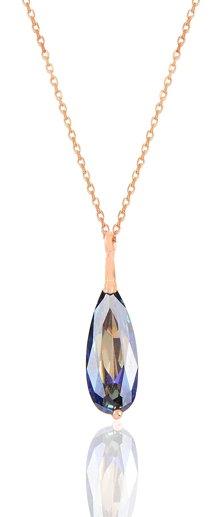 Söğütlü Silver Damla Taşlı 925 Ayar Kararmayan Forse Zincir Kadın Gümüş Kolye 45 cm