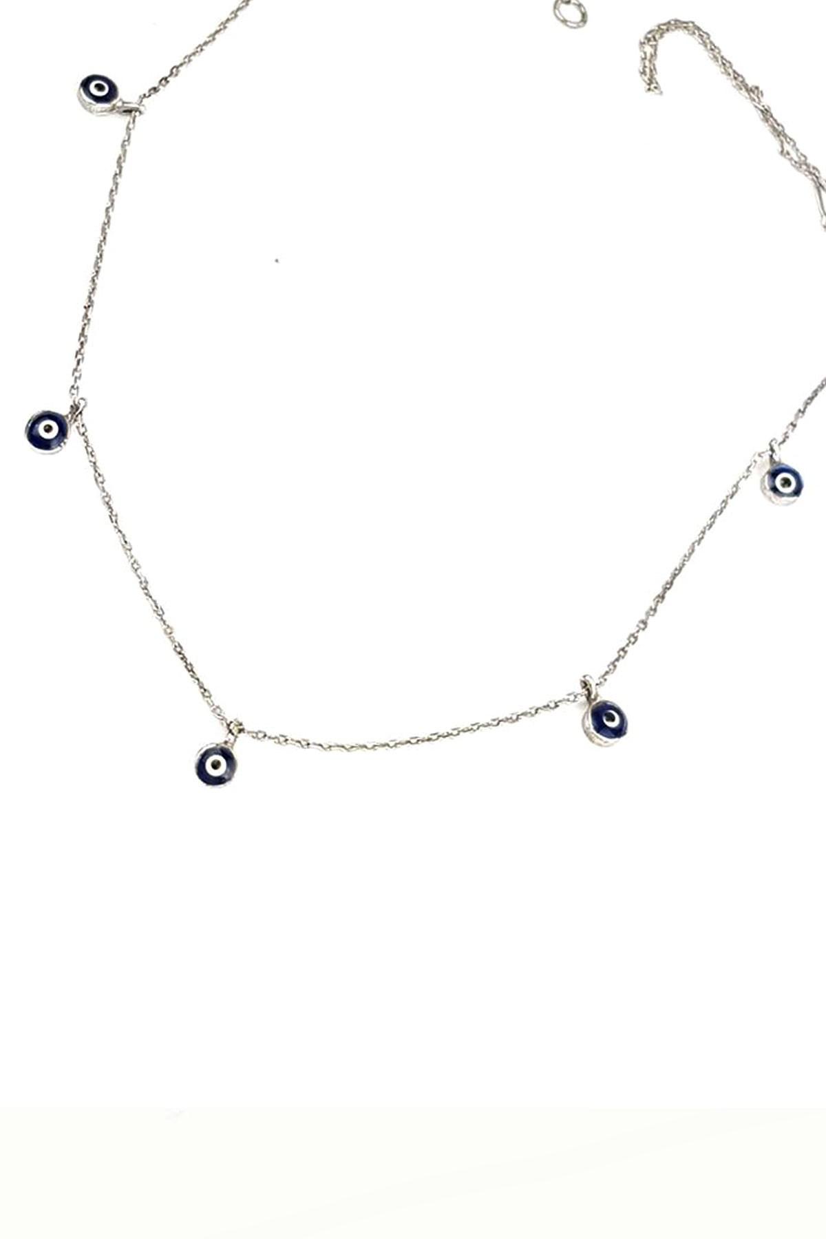 Oseshop Beyaz Taşlı 925 Ayar Kararmayan Forse Zincir Kadın Gümüş Kolye 40 cm